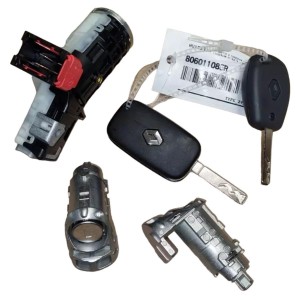 Zündschloss + 2 Schlüssel + 2 Renault-Einsätze 7701210033